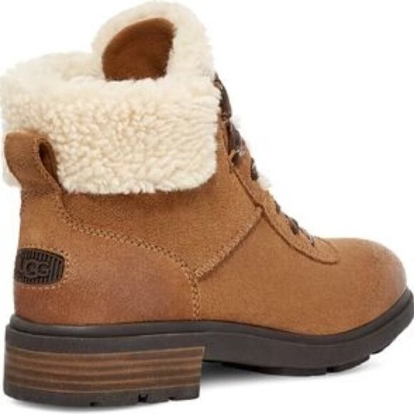 UGG Women's Harrison Cozy Lace- Waterproof Suede Ankle Winter Boots- Size 7 - Picture 3 of 11